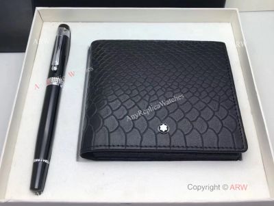 Mont Blanc Replicas Set - Fish scales Style Wallet and Rollerball Pen